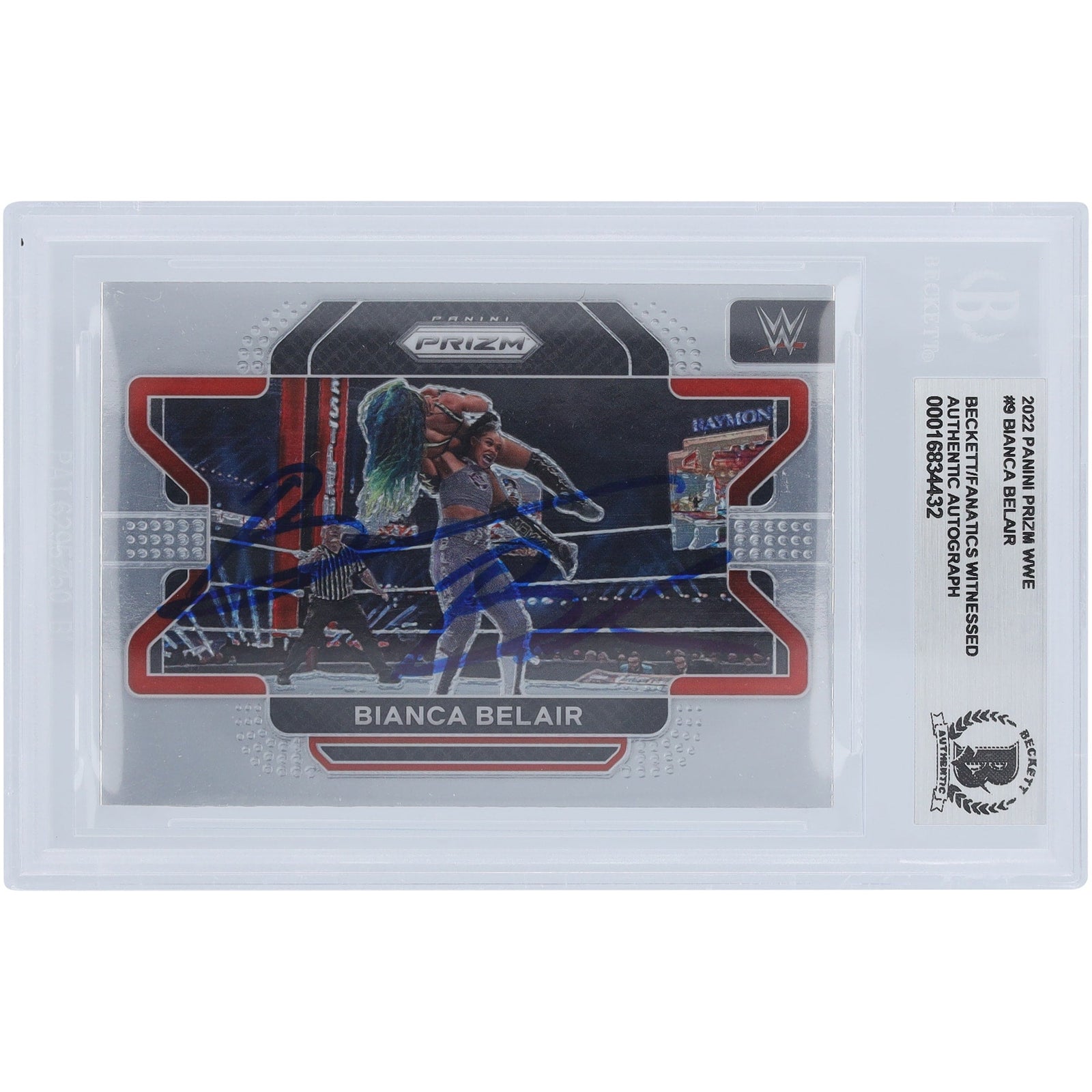Bianca Belair WWE Autographed 2022 Panini Prizm 9 Beckett Fanatics Witnessed Authenticated Card - The Ballers Bank