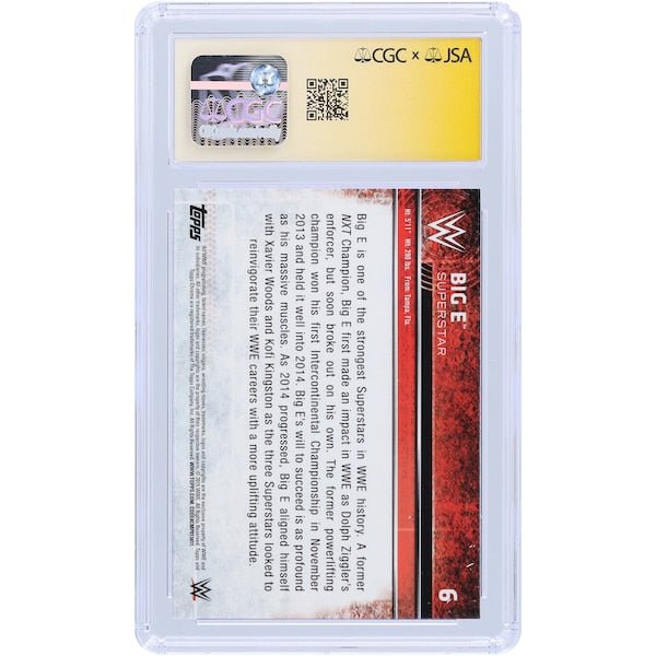Big E WWE Autographed 2015 Topps Chrome 6 CGC Fanatics Witnessed Authenticated Auto 10 Card - The Ballers Bank