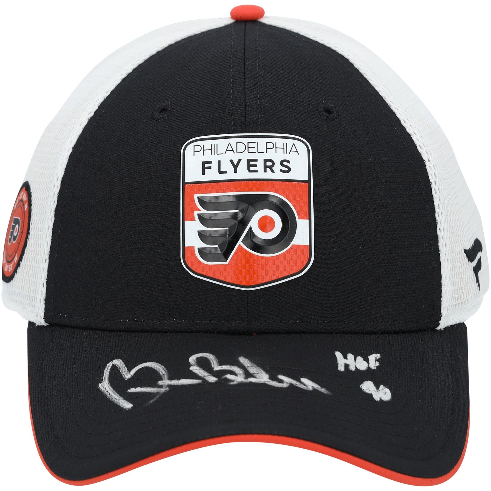 Bill Barber Philadelphia Flyers Autographed Fanatics Authentic Draft Fanatics Cap with "HOF 90" Inscription - The Ballers Bank