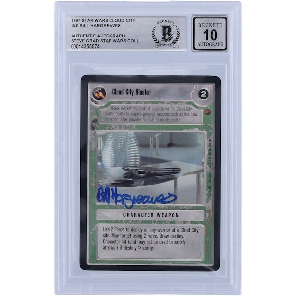 Bill Hargreaves Star Wars Autographed 1997 CCG Cloud City 40 BGS Authenticated 10 Card - The Ballers Bank