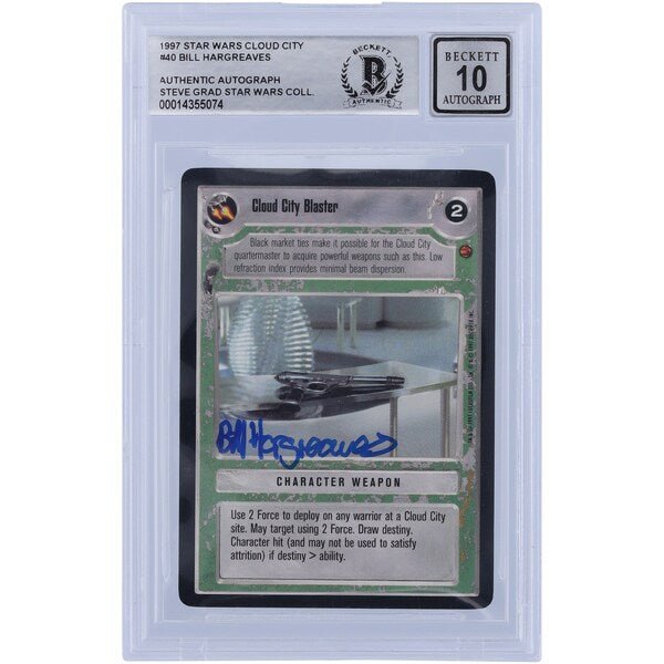 Bill Hargreaves Star Wars Autographed 1997 CCG Cloud City 40 BGS Authenticated 10 Card - The Ballers Bank