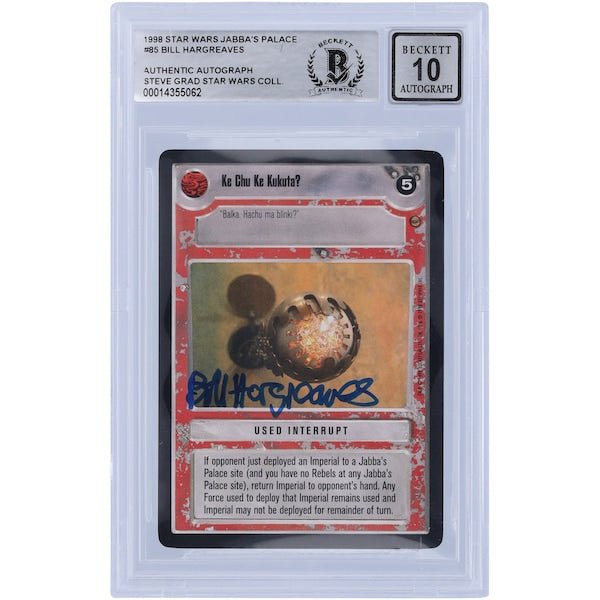 Bill Hargreaves Star Wars Autographed 1998 CCG Jabba's Palace 85 BGS Authenticated 10 Card - The Ballers Bank
