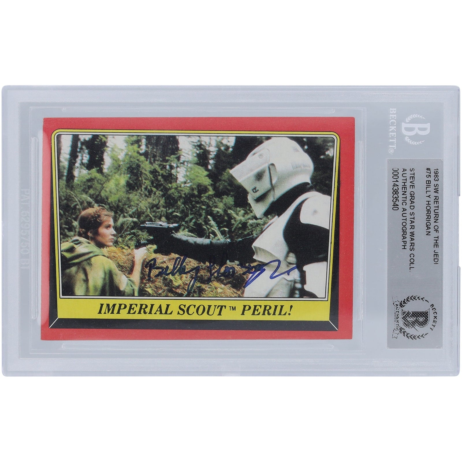 Billy Horrigan Star Wars Autographed 1983 Topps Return of the Jedi 75 BGS Authenticated Card - The Ballers Bank