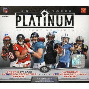 2011 Topps Platinum Football Hobby Case 6 Boxes (Ships Sealed Only)
