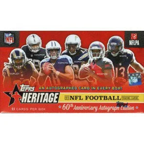 2015 Topps Heritage Football Box 1 Autograph Per Box (Ships Sealed Only)