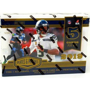 2019 Panini Plates Patches Football Hobby Box Rookie Autographs (Ships Sealed Only)