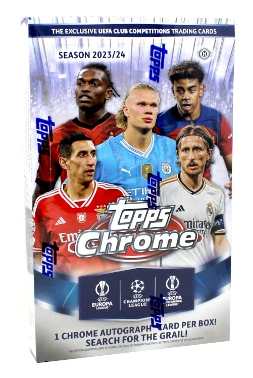 2023-24 Topps UEFA Club Competitions Chrome Soccer Hobby 12 Box Case