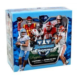2023 Bowman Chrome University Football Sapphire Box (Ships Sealed Only)