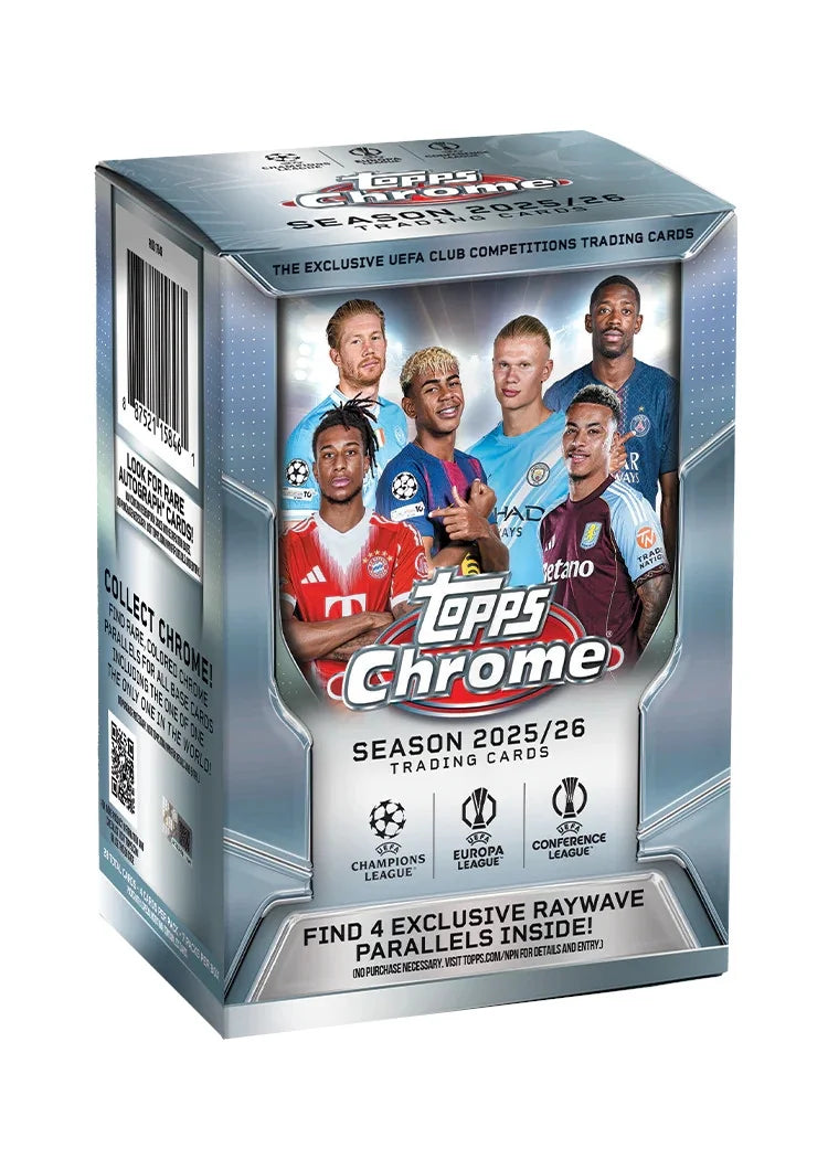 2025-26 Topps UEFA Club Competitions Chrome Soccer Blaster Box (Ships Sealed Only) - B