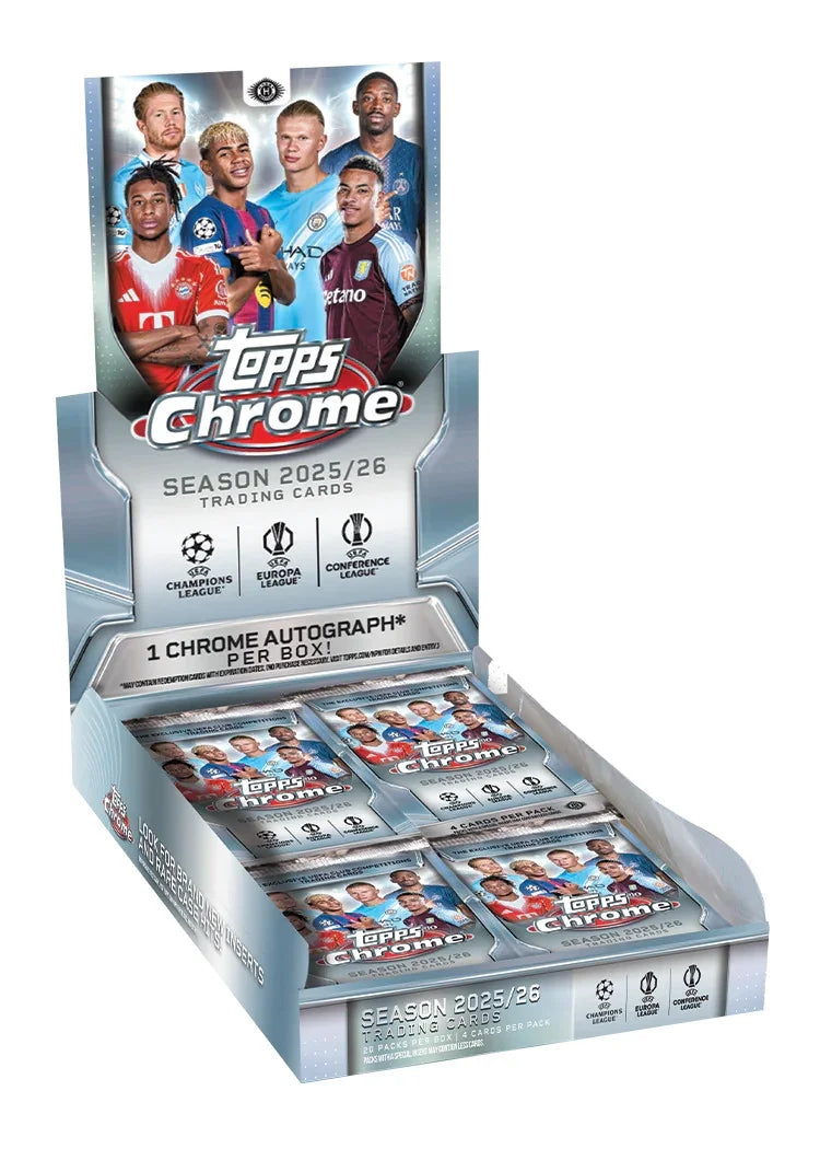 2025-26 Topps UEFA Club Competitions Chrome Soccer Hobby 12 Box Case (Ships Sealed Only) - B3