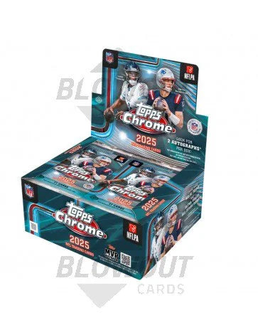 2025 Topps Chrome Football Jumbo Box 12 Packs 2 Autographs