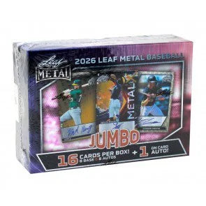 2026 Leaf Metal Baseball Jumbo Box 8 Autographs On Card Metal Signature (Ships Sealed Only)