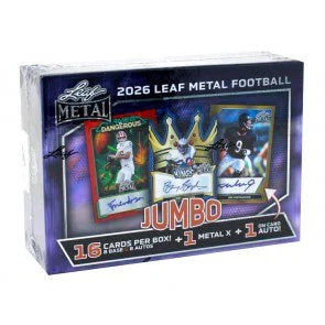 2026 Leaf Metal Football Jumbo 8 Box Case (Ships Sealed Only)