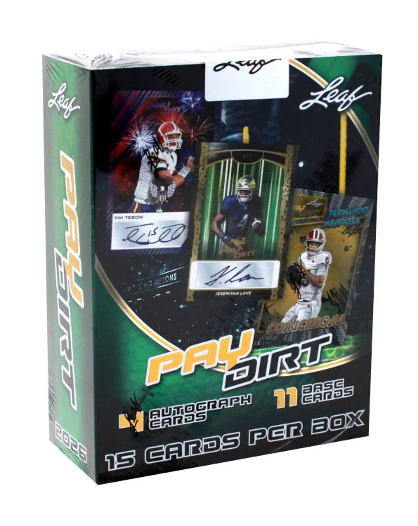 2026 Leaf Paydirt Football Hobby 15 Box Case (Ships Sealed Only) - B2