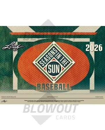 2026 Leaf Seasons in the Sun Baseball 10 Box Case (Ships Sealed Only)