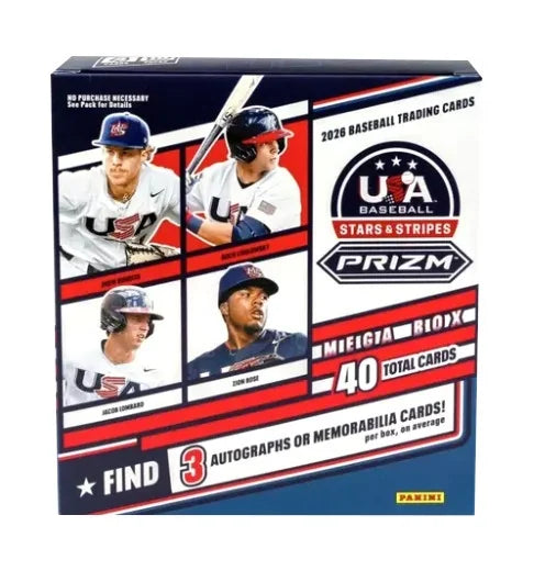 2026 Panini USA Stars & Stripes Prizm Baseball Mega 20 Box Case (Ships Sealed Only) - B