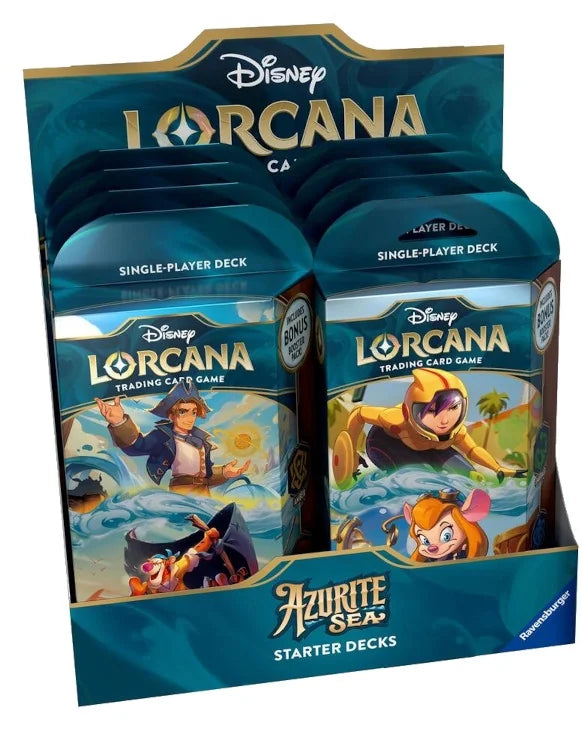 Disney Lorcana Azurite Sea Starter Deck Display Box 8 Decks (Ships Sealed Only)