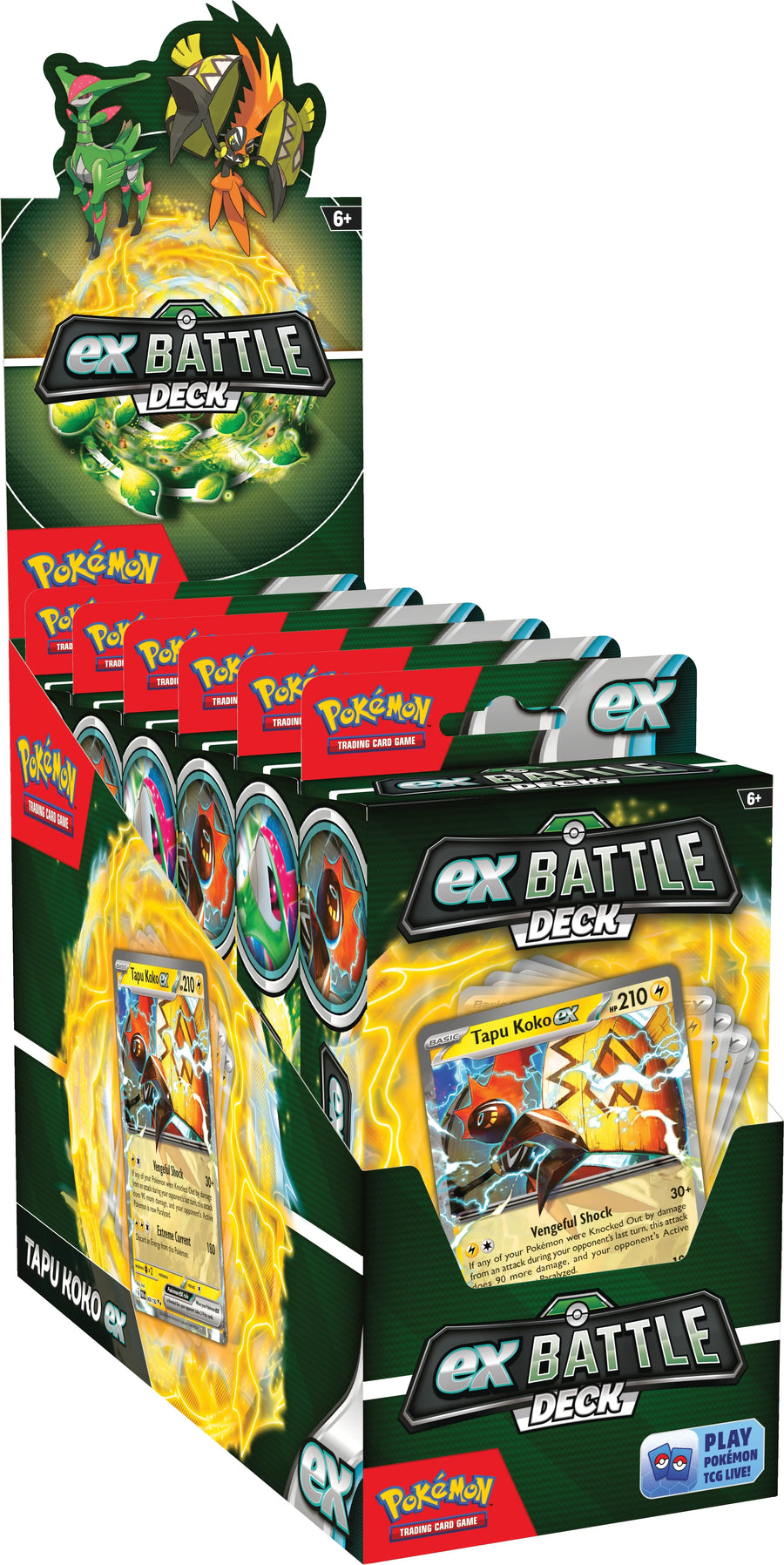 Pokemon EX Battle Deck: Tapu Koko EX & Iron Leaves EX Deck 4 Box Case