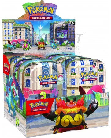 DRAFT - Pokemon Lumiose City Mini Tin Case | 40 Tins, 4 Boxes