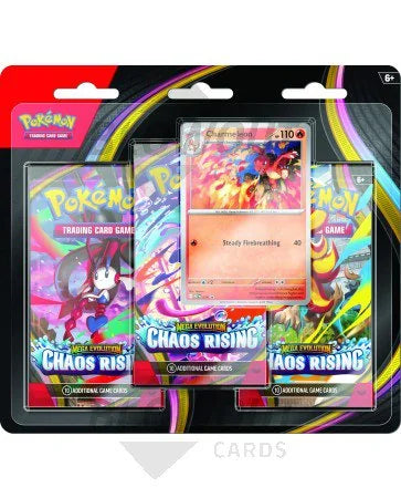 DRAFT - Pokemon Mega Evolution Chaos Rising 3-Pack Blister | 24-Pack Box