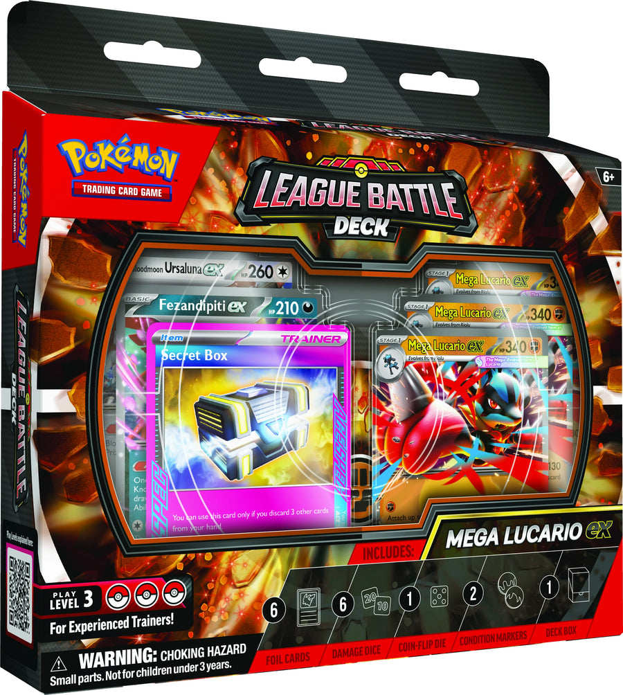 Pokemon Mega Lucario ex League Battle Deck 6 Box Case