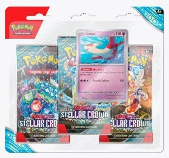 Pokemon Scarlet & Violet Stellar Crown 3-Pack Blister Pack - 24 Pack Box