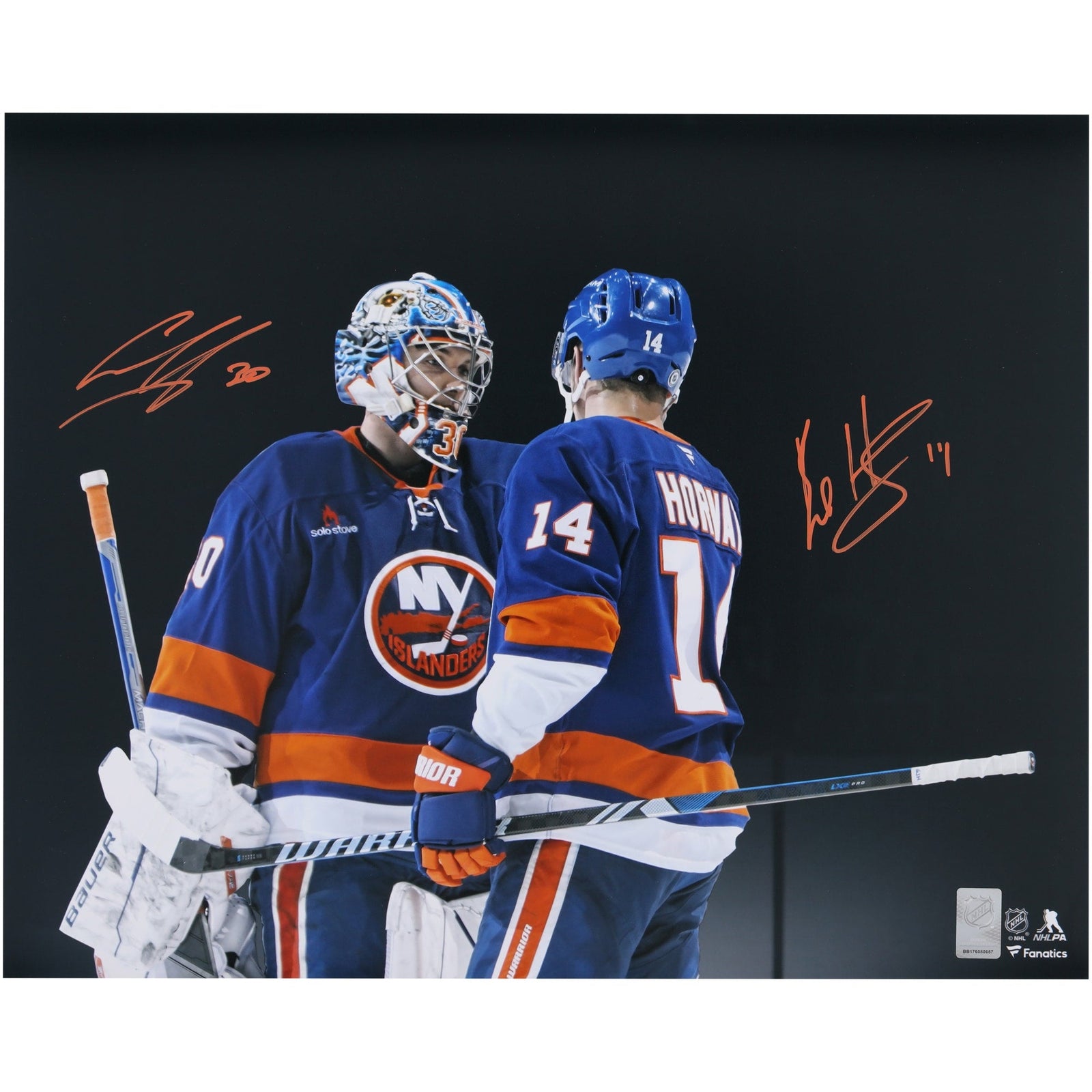 Bo Horvat & Ilya Sorokin New York Islanders Autographed Fanatics Authentic 16" x 20" Celebration Spotlight Photograph - The Ballers Bank