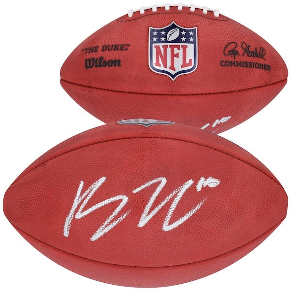 Bo Nix Denver Broncos Autographed Fanatics Authentic Wilson Duke Full Color Football - The Ballers Bank