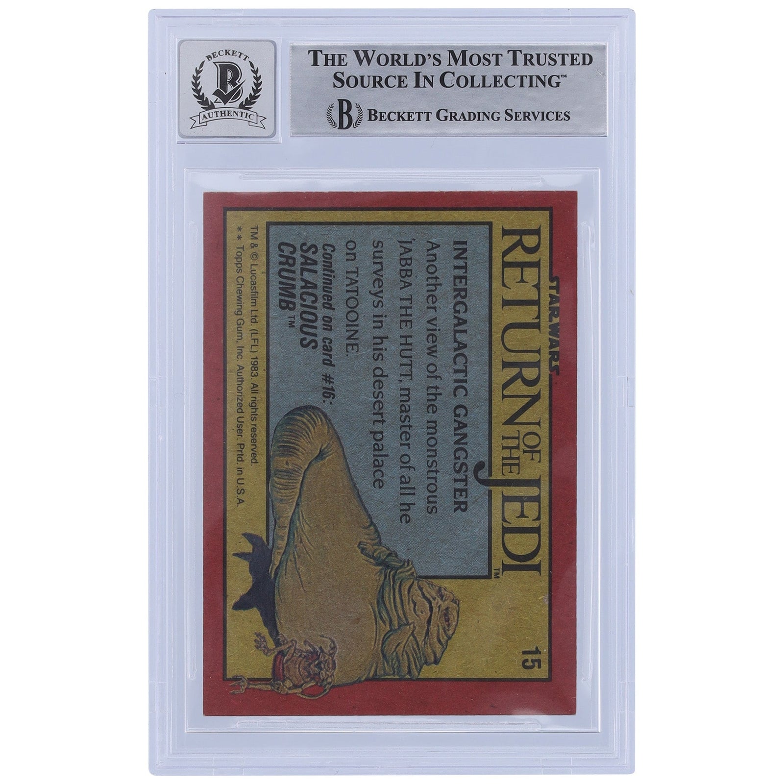 Bob Bromley Star Wars Autographed 1983 Topps Return of the Jedi 15 BGS Authenticated 10 Card - The Ballers Bank