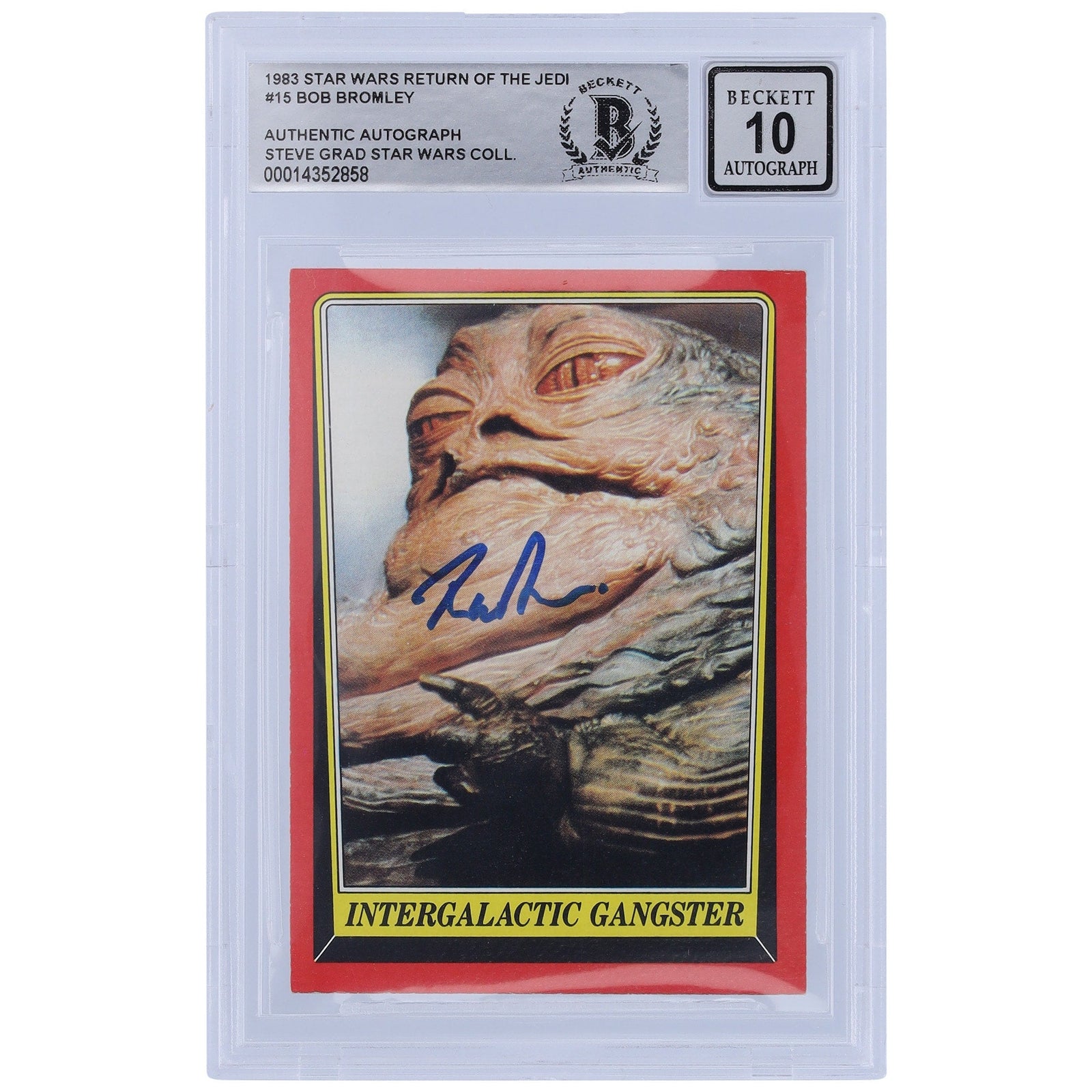 Bob Bromley Star Wars Autographed 1983 Topps Return of the Jedi 15 BGS Authenticated 10 Card - The Ballers Bank