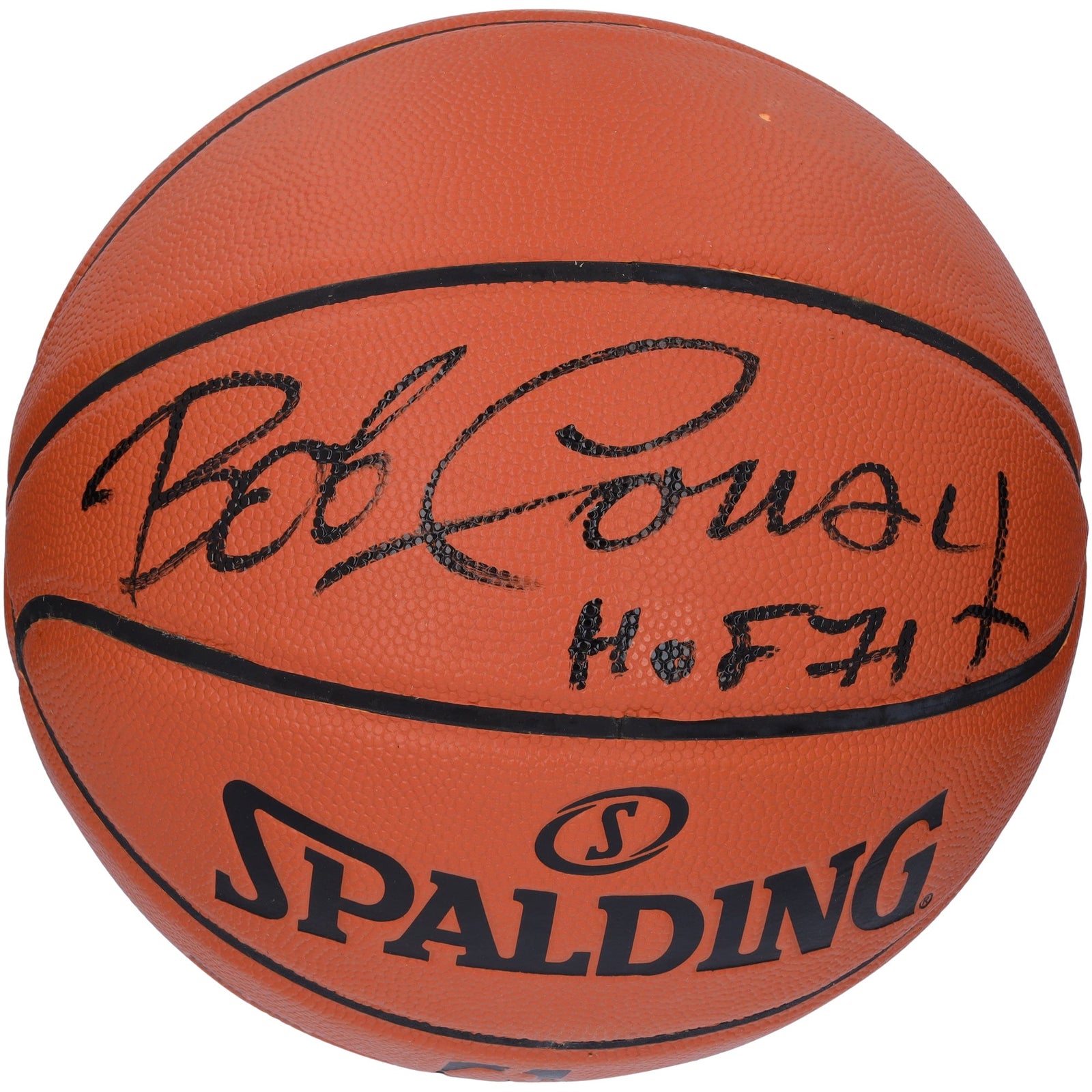 Bob Cousy Boston Celtics Fanatics Authentic Autographed Spalding Indoor/Outdoor Basketball with "HOF 71" Inscription - The Ballers Bank