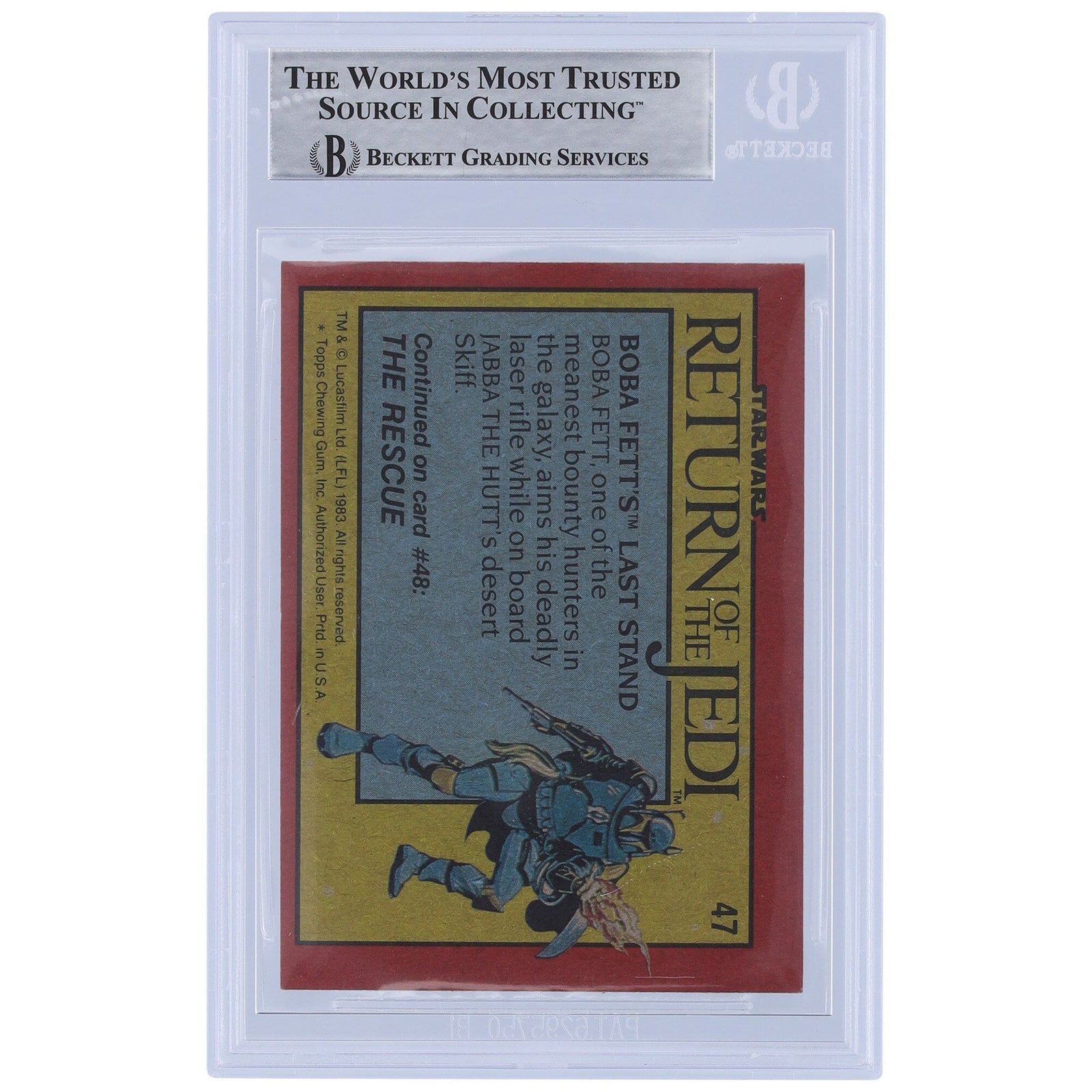 Bob Yerkes Star Wars Autographed 1983 Topps Return of the Jedi 47 BGS Authenticated Card - The Ballers Bank