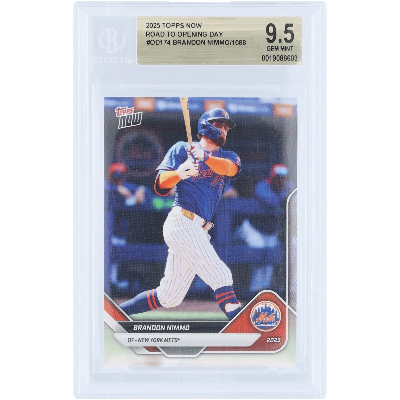 Brandon Nimmo New York Mets 2025 Topps Now Road to Opening Day OD - 174 BGS Authenticated 9.5 Card - The Ballers Bank