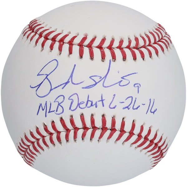 Brandon Nimmo New York Mets Autographed Fanatics Authentic Baseball with "MLB Debut 6/26/16" Inscription - The Ballers Bank