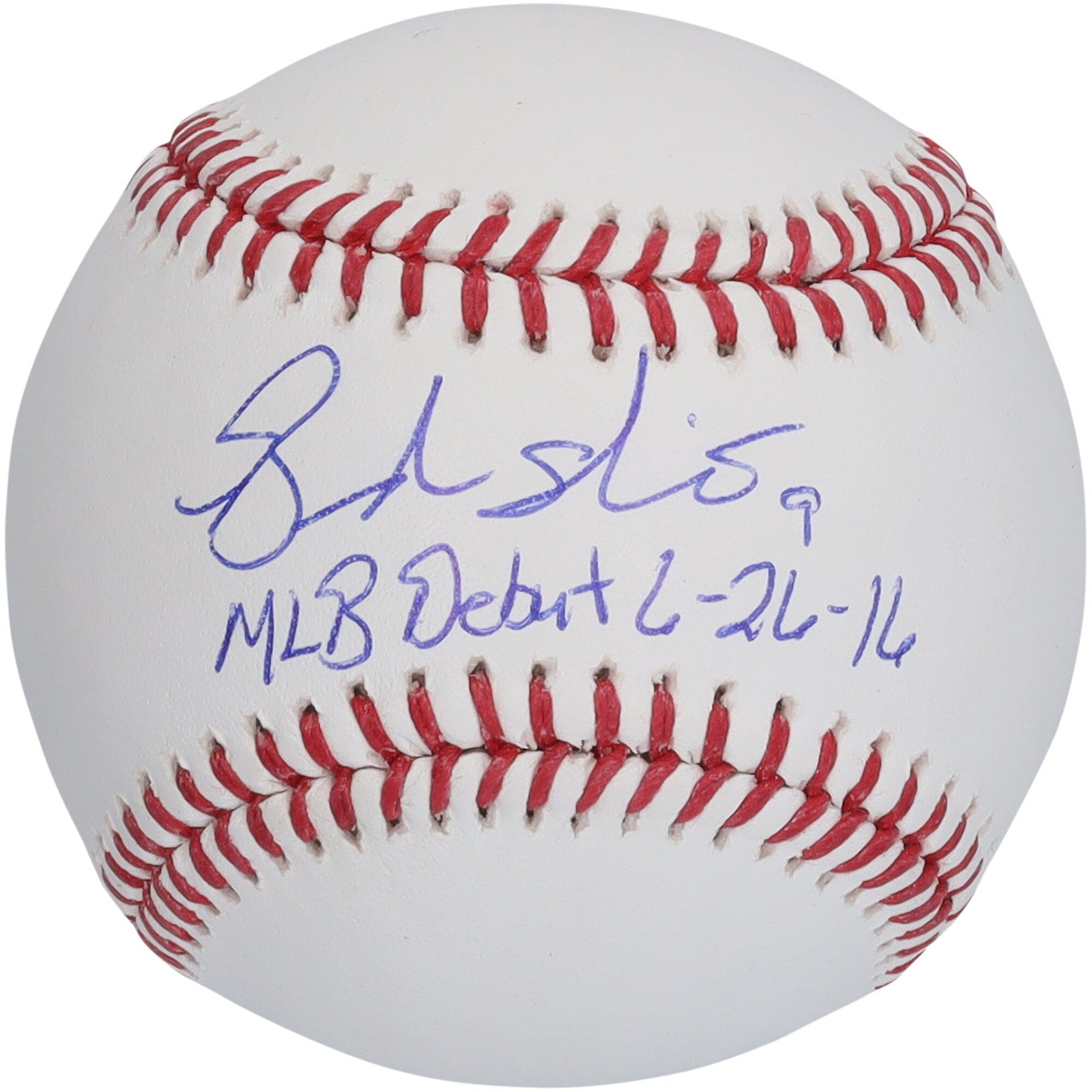 Brandon Nimmo New York Mets Autographed Fanatics Authentic Baseball with "MLB Debut 6/26/16" Inscription - The Ballers Bank