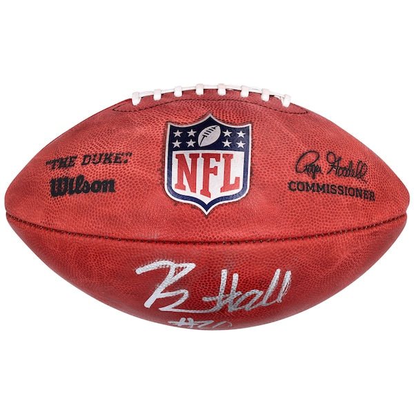 Breece Hall New York Jets Autographed Fanatics Authentic NFL Duke Full Color Football - The Ballers Bank