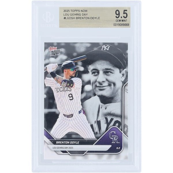 Brenton Doyle Colorado Rockies 2025 Topps Now Lou Gehrig Day LGD - SH BGS Authenticated 9.5 Card - The Ballers Bank