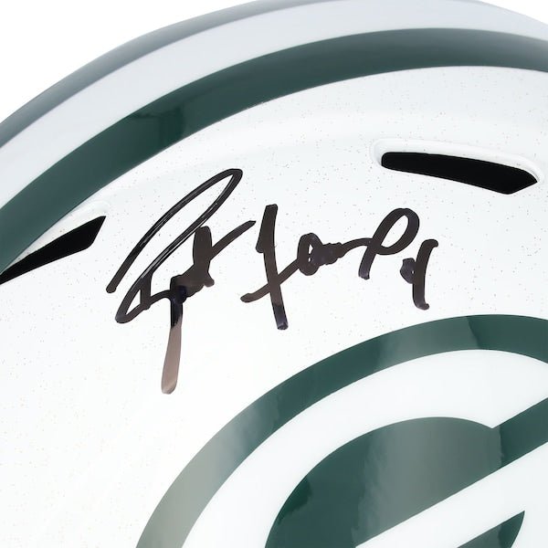 Brett Favre Green Bay Packers Autographed Fanatics Authentic Riddell 2024 Alternate White Speed Replica Helmet - The Ballers Bank