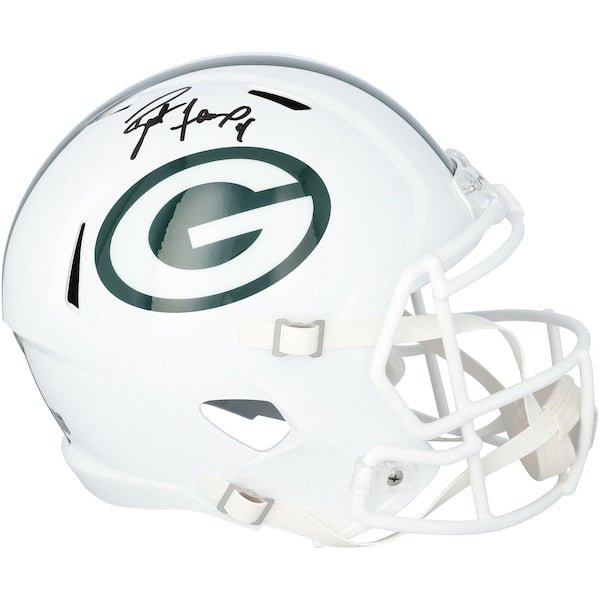 Brett Favre Green Bay Packers Autographed Fanatics Authentic Riddell 2024 Alternate White Speed Replica Helmet - The Ballers Bank