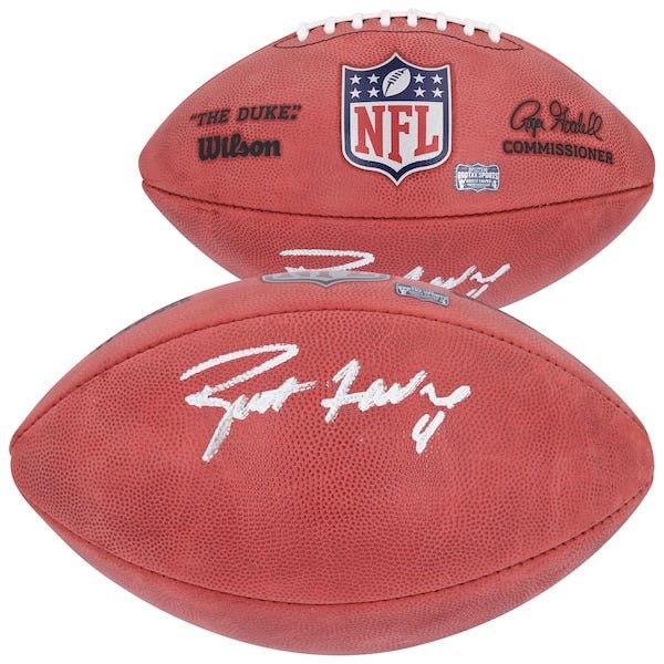 Brett Favre Green Bay Packers Autographed Fanatics Authentic Wilson Duke Full Color Football - The Ballers Bank