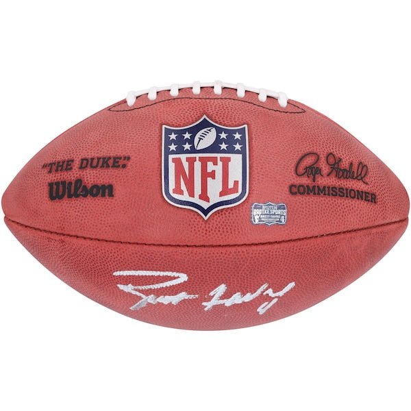 Brett Favre Green Bay Packers Autographed Fanatics Authentic Wilson Duke Full Color Football - The Ballers Bank