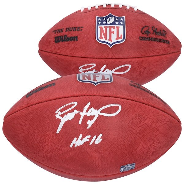 Brett Favre Green Bay Packers Autographed Fanatics Authentic Wilson Duke Full Color Football with "HOF 16" Inscription - The Ballers Bank