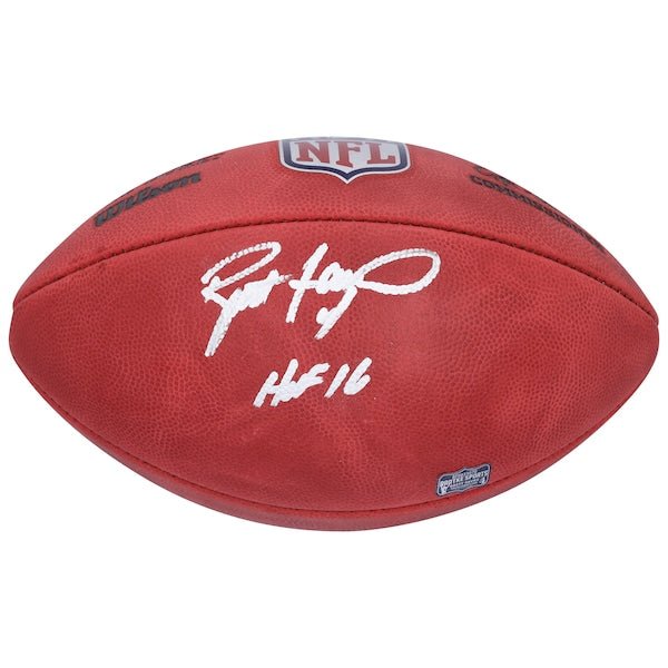 Brett Favre Green Bay Packers Autographed Fanatics Authentic Wilson Duke Full Color Football with "HOF 16" Inscription - The Ballers Bank