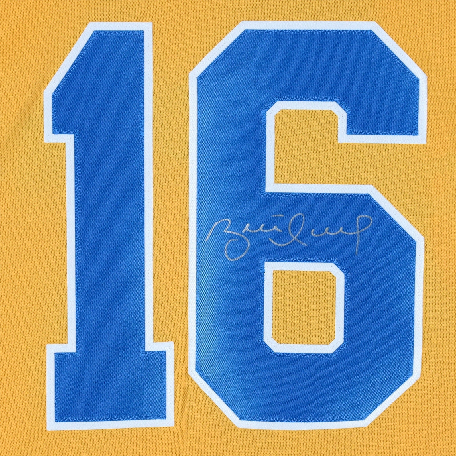 Brett Hull St. Louis Blues Autographed Fanatics Authentic 2022 - 23 Gold Reverse Retro adidas Jersey - The Ballers Bank