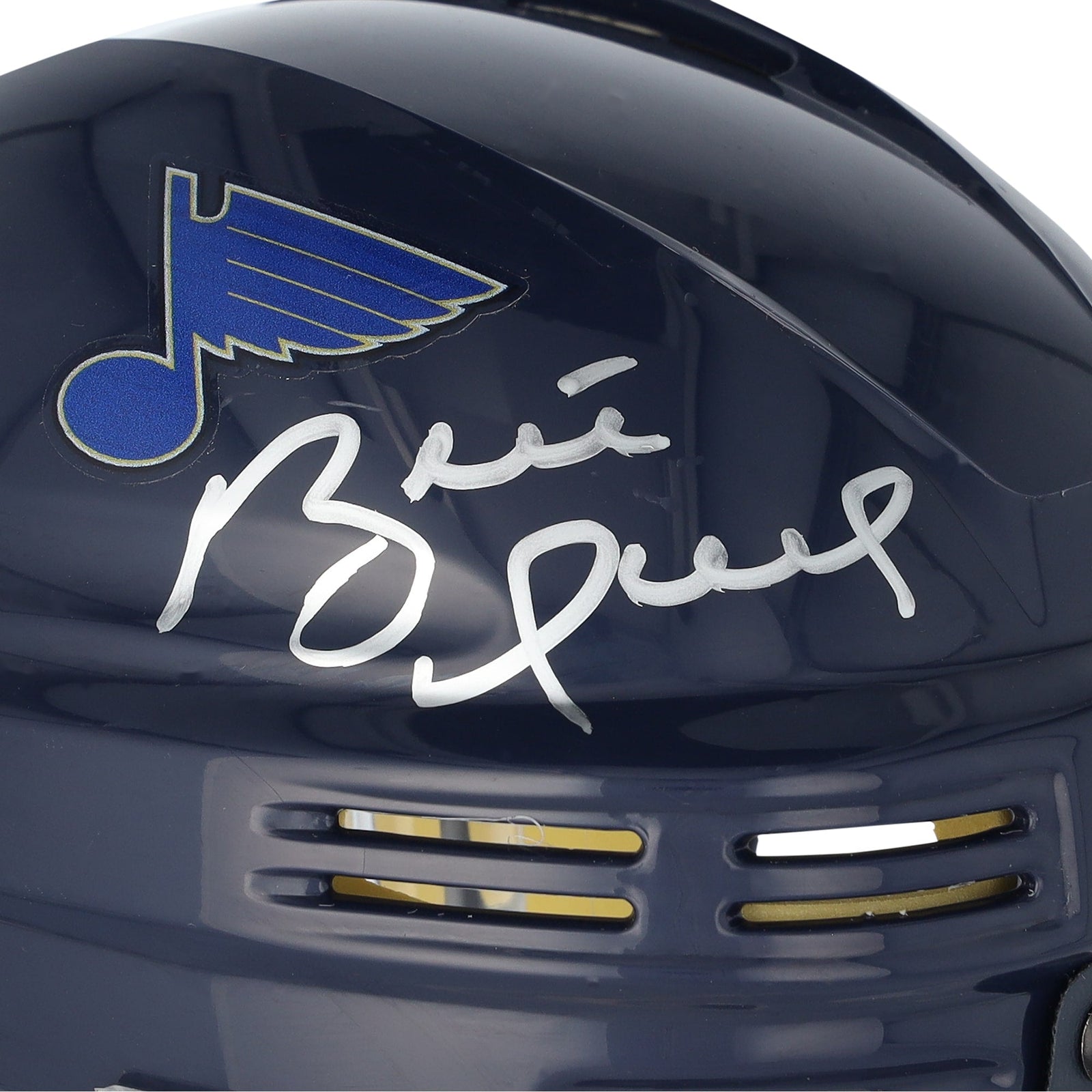 Brett Hull St. Louis Blues Autographed Fanatics Authentic Navy Mini Helmet - The Ballers Bank