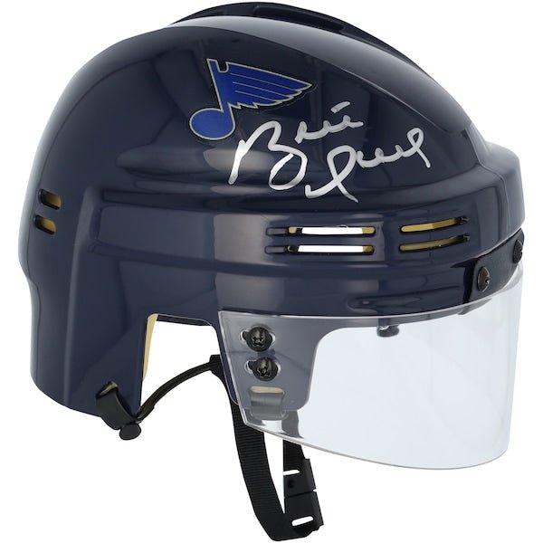 Brett Hull St. Louis Blues Autographed Fanatics Authentic Navy Mini Helmet - The Ballers Bank
