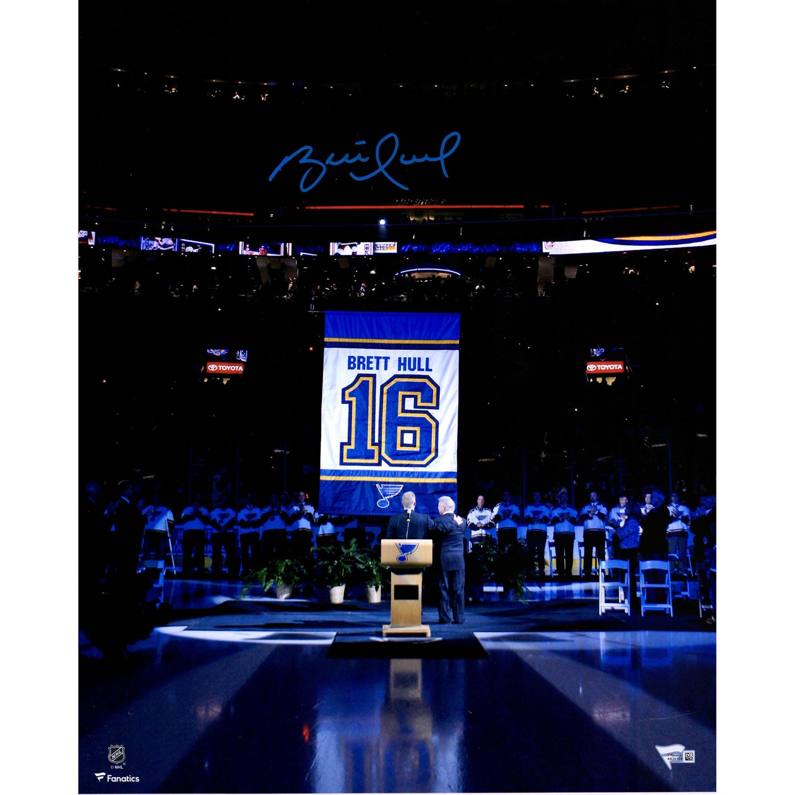 Brett Hull St. Louis Blues Fanatics Authentic Autographed 16" x 20" Banner Night Photograph - The Ballers Bank