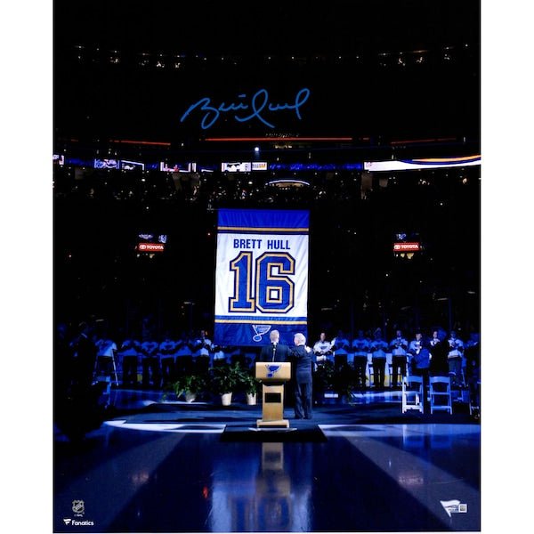 Brett Hull St. Louis Blues Fanatics Authentic Autographed 16" x 20" Banner Night Photograph - The Ballers Bank