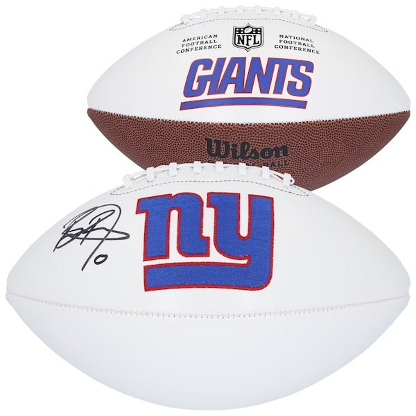 Brian Burns New York Giants Autographed Fanatics Authentic Wilson White Panel Football - The Ballers Bank