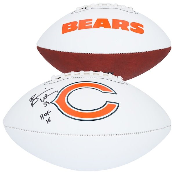 Brian Urlacher Chicago Bears Autographed Fanatics Authentic Franklin White Panel Football with "HOF 18" Inscription - The Ballers Bank